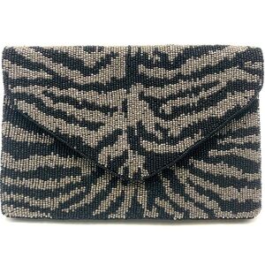 Handmade Beaded Animal Print Clutch or Crossbody